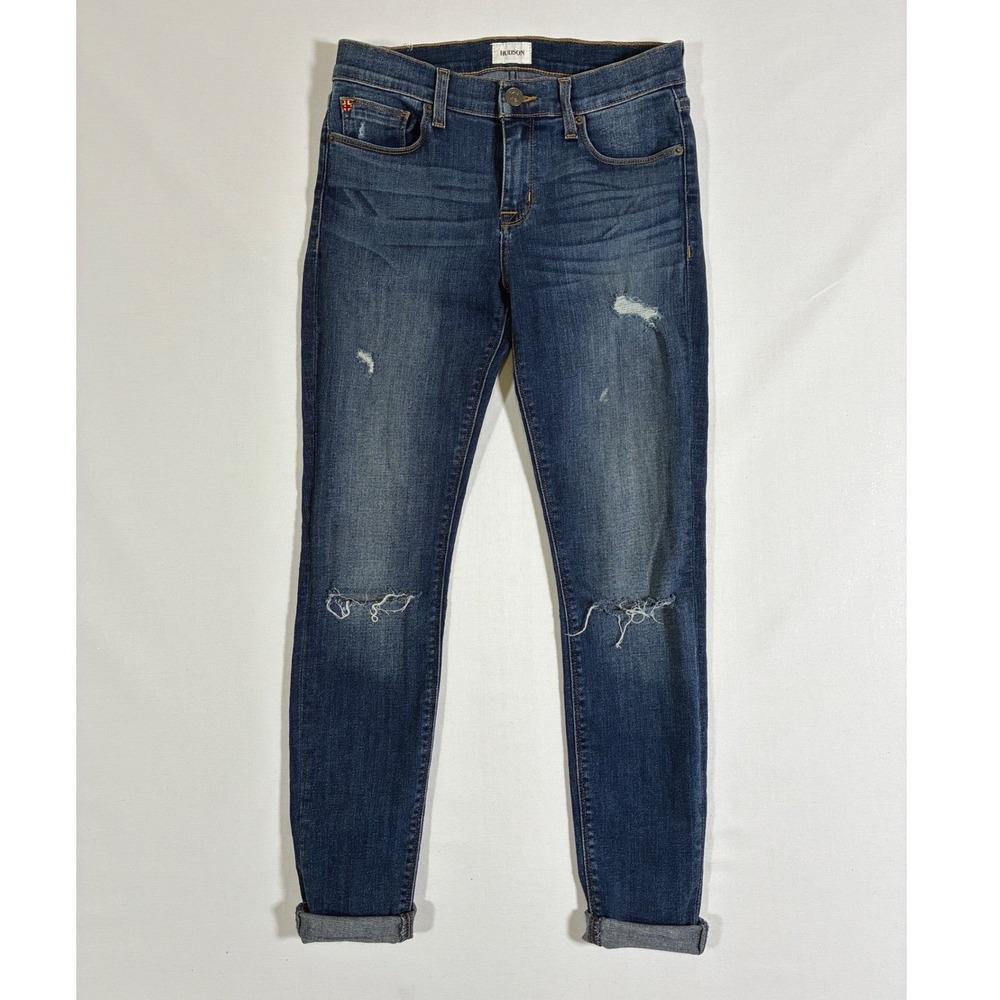 Hudson Krista Ankle Super Skinny Distressed Raw Hem Jeans Lero Womens 26